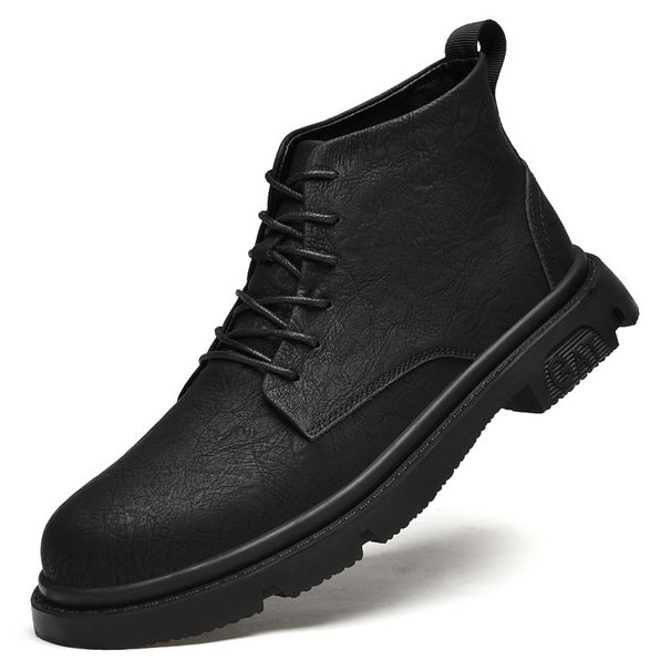 High Top Men's Leather Boots Men's Sewing Thread Warm Top Martin Boots Brown Shoes Casual_vogvips.com