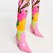 Women's Shoes Fashion Catwalk Thick Heel Multi Color Stitching Long Boots Women's Shoes Comfortable And Versatile Lightweight Street Low Heel_vogvips.com
