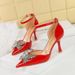 8323-K53 Fashionable Butterfly Diamond With Thin Heels, Shallow Mouth, One Piece Strap, Banquet High Heels Sandals For_vogvips.com