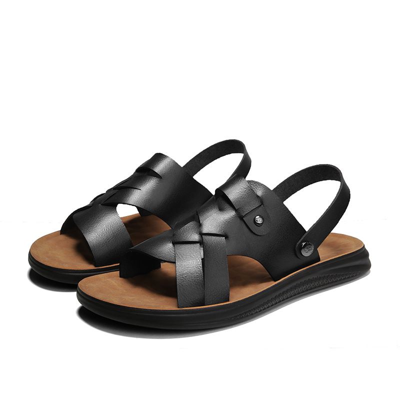Men’s Shoes Men's Sandals Summer New Outdoor Breathable Soft Bottom Beach Shoes British Style Trend Large Size Sandals For Men_vogvips.com