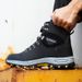 Men's High Top Steel Toe Safety Boots, Anti-Smashing Anti-Puncture, Microfiber Leather Upper, Non-Slip Rubber Sole For Miners, Construction Work Shoes_vogvips.com