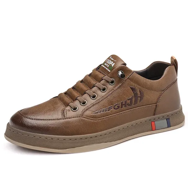 Trendy Men's Casual Shoes Simple Men's Retro Genuine Leather Shoes Elegant Formal Commuter Work Shoes Free Delivery Loafers_vogvips.com