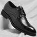 Euro Step Leather 2025 Spring New Brogue Business Trendy Men's British Style Pointed Toe Office Formal Shoes_vogvips.com