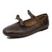 Sheepskin Genuine Leather French Ballet For Women Soft Sole With Dress Retro Mary Jane Bowknot Flat Shoes_vogvips.com