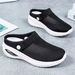 Women's Shoes Soft Sole Comfortable Women's Slippers Slip-On Casual Lazy Shoes Half Slippers Breathable Closed-Toe Half Slippers For Women_vogvips.com