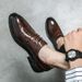 Euro Step Summer Brogue British Suit Groom Wedding Brown Black Business Formal Casual Men's Breathable Leather Shoes_vogvips.com