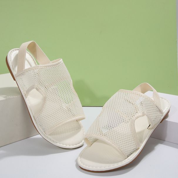 Women's Korean Style Flat Breathable Mesh Sandals Plus Size Beach Sandals_vogvips.com