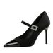 2125-K95 Banquet Thin Light Mouth Color Blocked Pointed Water Diamond Strap Ultra High Heels Single Shoes For Women_vogvips.com