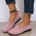 Cross-Border Dropshipping Plus Size 42 In Stock Women's Flat Fly Knit Casual Fisherman Shoes For Middle-Aged And_vogvips.com