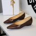 3683-20 Wedge Single For Women Pointed Toe Shallow Mouth Granny Versatile Hepburn Low Heel Commuting Professional Work_vogvips.com