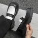 Men's New Ins Style Versatile British Business Trend Casual Thick Sole Carbon Black Sports Non-Slip Large Leath_vogvips.com