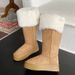 Women's Mid-Calf Snow Boots Fall/Winter New Thick Sole Suede Warm Stylish Versatile_vogvips.com