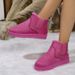 Women's Winter Snow Boots With Thick Sole, Soft Fleece Lining, Round Toe Slip-On Design For Comfort And Warmth In Cold Weather_vogvips.com