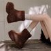 Height-Increasing Autumn Winter Fleece-Lined Snow Women's 2025 New Furry Warm Cotton Shoes Thick-Soled Short Boots Women_vogvips.com