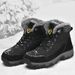 Leather Men's Snow Boots Fleece Cold-proof And Warm Thick-soled Outdoor Men's Shoes High-top Boots Cotton Shoes_vogvips.com
