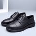 Top Layer Cowhide Loafers Women, Small Shoes, 2025 New Soft Leather British Style Flat Lace-up Thick Sole Single Shoes_vogvips.com