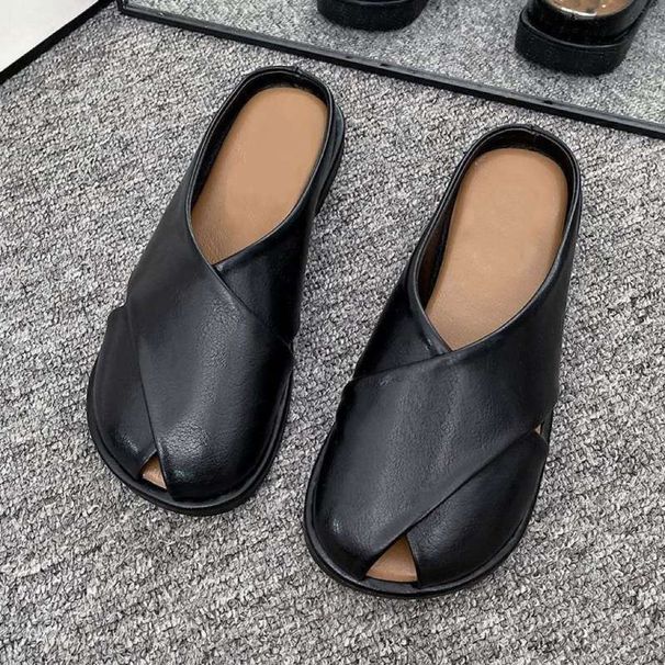 Exported To Italy, Original Stock From A Cancelled Order, New Summer Model, Plastic Slip-on Flat Women's Mules With_vogvips.com
