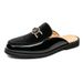 Cross-Border Large Size Black Closed-Toe Slippers For Men, Backless Slip-On Leather Shoes, Export Sandals, Transparent_vogvips.com