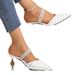 New Summer Women's Pointed Toe Rhinestone Closed Toe Flat Sandals Outdoor Wear European American Style Slip On Sandals_vogvips.com