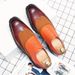 Euro Step Large Size Brogue For Men 2025 Korean Style Color Block Business Formal Leather Shoes_vogvips.com