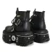 Women Black Gothic Platform Ankle Boots Metal Buckle For Punk Street Style Wear Daily Outfit_vogvips.com