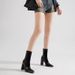 Kendall Jenner Iron Martin New Low-Cut Glossy Slim Chunky Square Toe High Heel Women Autumn Patent Leather Short Boots_vogvips.com