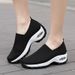 Women's Shoes Breathable Step-on Mom Shoes Middle-aged Mesh Casual Sneakers Lazy Slip-on Shoes_vogvips.com