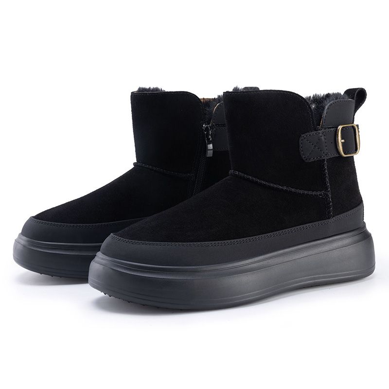 TUINANLE Women Snow Boots Casual Plush Warm Platform Shoes Female Winter Snow Shoes Comfort Antiskid Zipper Ankle Boots_vogvips.com