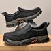 Autumn Winter New Men's Leather Slip-On Flash Wear Thick Sole Wear-Resistant Lightweight Loafers Casual Shoes_vogvips.com