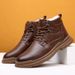 European Warm Series Martin Men's 2025 Autumn Winter British Style Fleece-Lined Wool Genuine Leather Cotton Shoes High-Top Snow Boots_vogvips.com