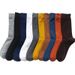5/10 Pairs Black White Business Casual Sox Spring Autumn Warm Men's Size38-44 Long Men Dress Socks Male Gifts_vogvips.com