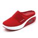 2025 Summer Heel Free One Step Women's Sneakers Lazy Large Thick Soled Shoes Mesh Breathable Half Slippers For Women_vogvips.com