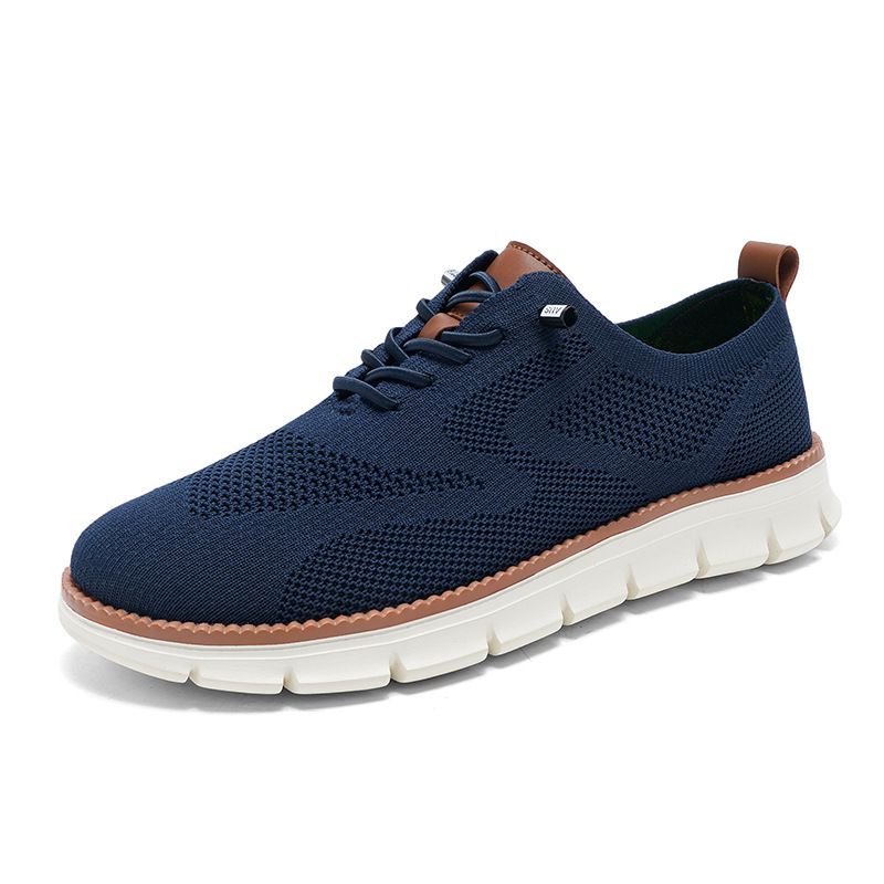 Men's Shoes Lightweight Lace Up Casual Men's Shoes Breathable Flying Woven Loafers Men's Large Size Men Loafers_vogvips.com