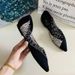 Baotou Single New Trend Fashion Women S Fairy Style Soft Sole One Pedal Pointed Hollow Flat Shoes_vogvips.com