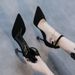 2026 New Shoes: Black Versatile High Heels, Sexy Stiletto Heels With Buckle, Pointed Toe Single Shoes, Women's Mid-Heel_vogvips.com