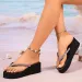 Thick Sole Rhinestone Beach Flip Flops For Women Summer Fashion Clip Toe Wedge Sandals Woman Lightweight Platform_vogvips.com