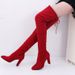 New Pointed Toe Chunky High Heel Women's Fashion Zipper Slim Leg Strap Over-the-Knee Stretch Boots_vogvips.com