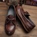 Euro Step Slip-On Lazy Genuine Loafers Men's Business Casual Summer Leather Shoes Men_vogvips.com