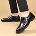 Spring Men's Leather Pointed Toe Lace-up Business Youth Black Formal British Korean Style Wedding Trend Shoes_vogvips.com