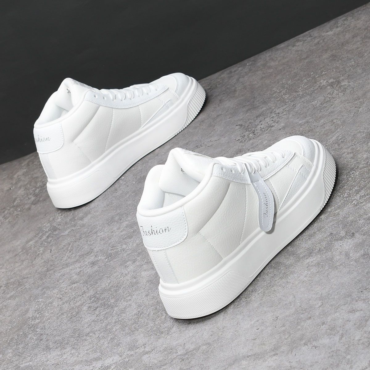 Men's Trendy White Sneakers High Top Soft Soled Casual Shoes Korean Style Thick Soled Autumn 2025 New_vogvips.com