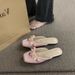 Women's Half Slippers 2025 Spring New Flat Toe Single Shoes Outdoor Pink Mule Shoes Wearable Comfortable Fashionable Exquisite Versatile_vogvips.com