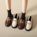 Cross Border Plus Size British Style Women S Leather Shoes New Platform Thick Sole Slip On Simple Fashion Loafers_vogvips.com
