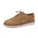 Women's Brogue Burnished Flat Shoes – Vintage Lace-Up Oxfords With Soft Suede Finish For Casual & Office Wear_vogvips.com