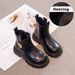 Girls' Boots 2025 Fall And Winter New Children's Short Boots Fall Boys' Leather Boots Plus Cashmere Two Cotton Shoes_vogvips.com