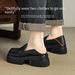 Cameido Women's Black PU Loafers With 6CM Chunky Round Toe & PU Sole_vogvips.com