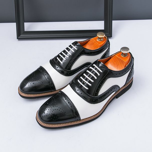 New Men's British Brown Business Derby Shoes Leather Lace-up Casual Office Black Men's Shoes Banquet Dress Wedding Oxford Shoes_vogvips.com