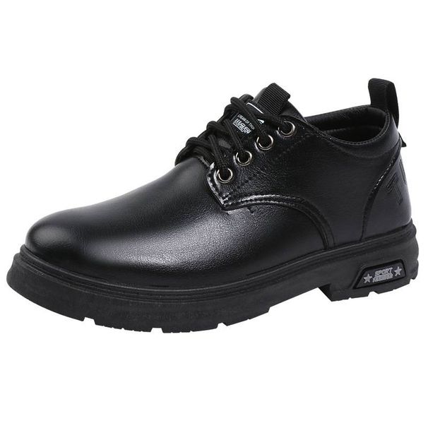 Men’s Shoes Business Big Head Leather Shoes Men's Wear Resistant Soft Sole Heightened Martin Casual Shoes Middle Aged Dad Shoes_vogvips.com