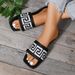 2025 Summer New Women's Letter Fashion Slippers Flat Shoes Beach Comfortable Versatile Sandals_vogvips.com
