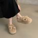 Fuzzy For Women Winter Outdoor Soft Sole Slip-On Loafers With Fleece High-End Stylish Cute Bow Cotton Shoes_vogvips.com