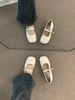 Flat Gentle Evening Shoes, French Style Cream Yellow Pig Trotters, Single For Women In Spring And Autumn, Soft Soles_vogvips.com